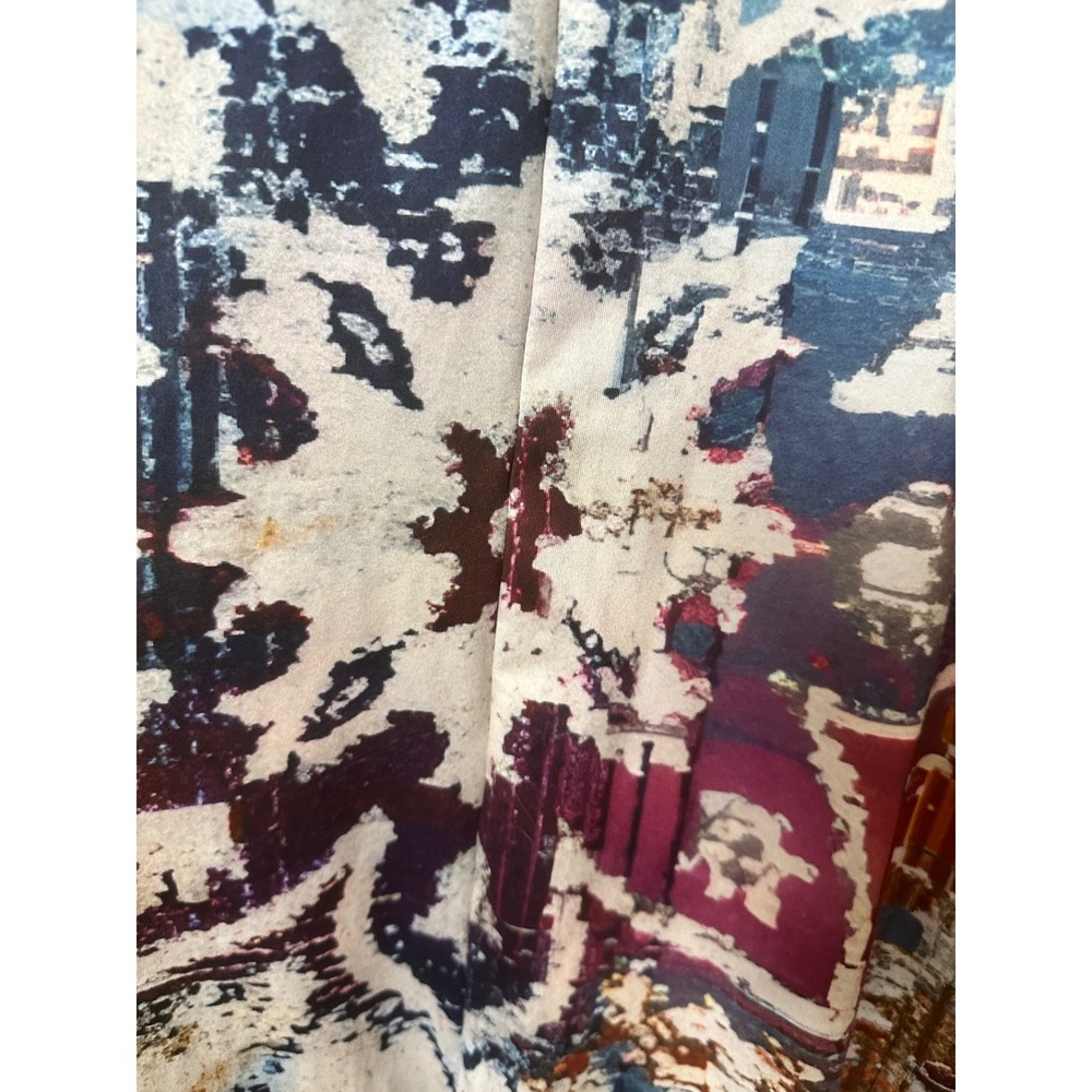 Boho Abstract Print Harem Jumpsuit Sleeveless Drop Crotch Pockets Multi-Color - Picture 7 of 10